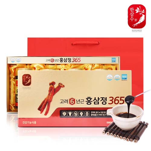 한삼수 6년근고려홍삼정365(4P) 240g X 4병-쇼핑백포함