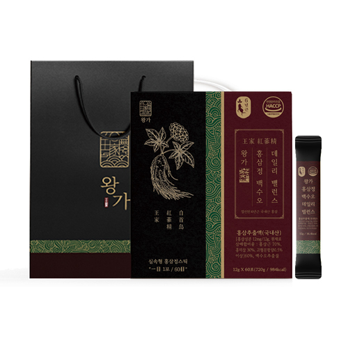 왕가홍삼정백수오 데일리밸런스스틱 12g x 60포 (쇼핑백 포함)