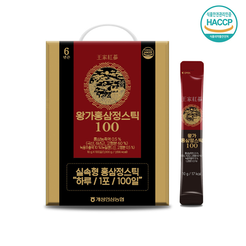 [지리산마천농협] 왕가 홍삼정스틱100 10ml x 100포 (쇼핑백 포함)