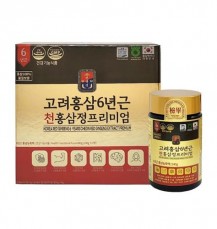 [천왕삼] 고려홍삼6년근 천홍삼정프리미엄(100%) 240g x 2병(쇼핑백포함)