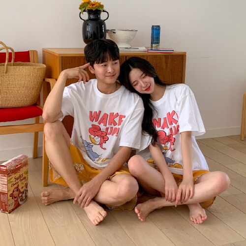 (디즈니정품)츄디바 도달드덕 반팔 반바지 커플 잠옷 세트