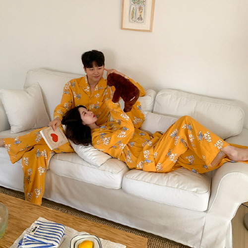 (디즈니정품)브디바 웨이크업 도달드덕 커플 긴팔 잠옷 세트