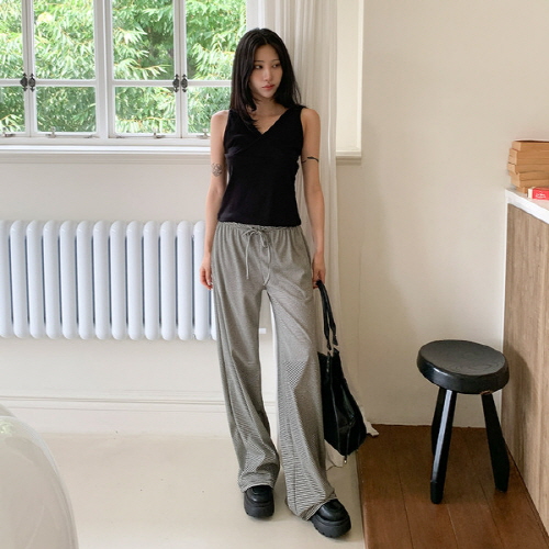 윈카돈 단가라 세미 와이드 밴딩 팬츠
