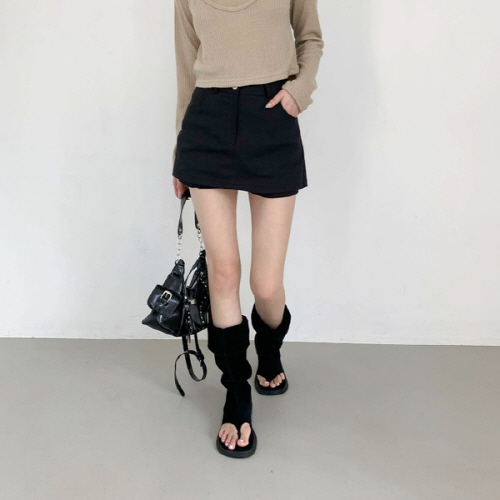 에인원 코튼 포켓 치마 바지