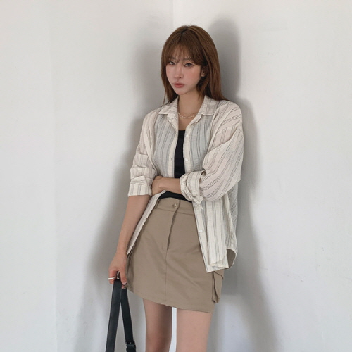 튼앤티 시어서커 스트라이프 셔츠