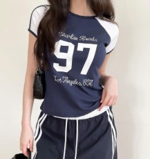 레소너 97 배색 나그랑 반팔 티셔츠