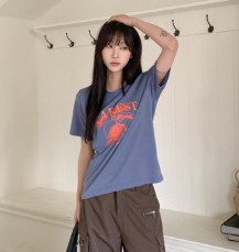 배허무 레터링 레몬 프린팅 반팔 티셔츠