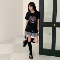 제체말 체크 레이어드 캉캉 밴딩 미니스커트