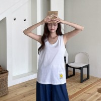 랄게링 스마일 패치 코튼 롱 레이어드 나시