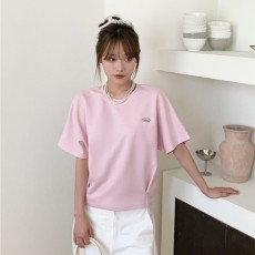 담거근 버터 자수 벌룬 반팔티