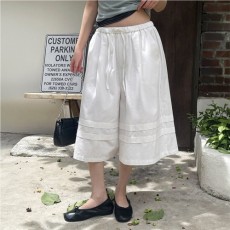 신델차 코튼 핀턱 와이드 밴딩 버뮤다 팬츠