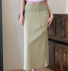 러즈싱 쫀쫀 폴딩 밴딩 A라인 롱 스커트
