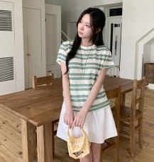 드토코 컬러 스트라이프 반팔 티셔츠