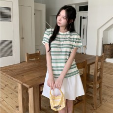 드토코 컬러 스트라이프 반팔 티셔츠