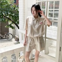 오코향 나일론 뉴욕 카라 아노락 반팔 티셔츠