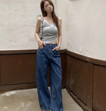이랑헌 사이드 절개 세미 와이드 데님 팬츠