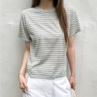 랑비디 텐셀 슬림 단가라 반팔 티셔츠