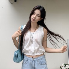 내추도 레이스 스트랩 나시 블라우스