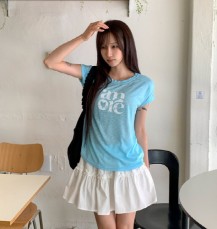 초레노 레터링 시스루 나그랑 반팔 티셔츠