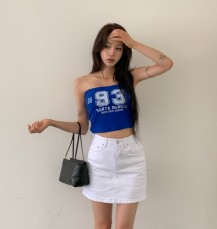 투리나 넘버 레터링 크롭 튜브탑
