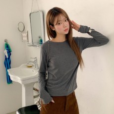 버퍼주 보트넥 베이직 긴팔 티셔츠