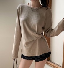 후선페 꼬임 포인트 긴팔 티셔츠