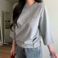 필솔번 펜던트 핀턱 벌룬핏 7부 맨투맨